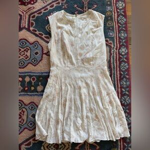 Elegant Cream Sleeveless Dress
